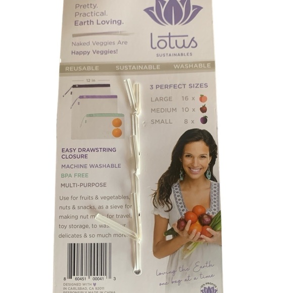 Lotus Sustainables Reusable Produce Fruit and Vegetable Shopping Bags NWT - Picture 3 of 5